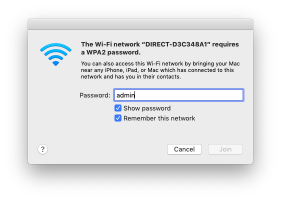 put password for wifi mac